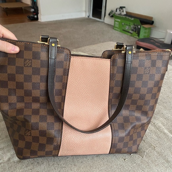 Jersey Damier Tote Brown checker and Pink - Picture 4 of 8